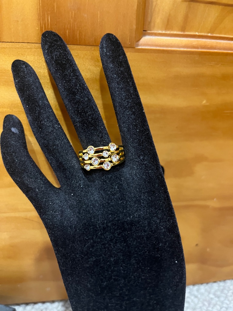 Golden Layered Zirconia Multi-Band Accent Ring — image 3 of 8